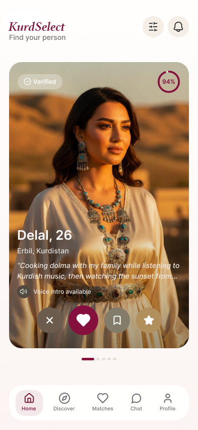 KurdSelect app home screen
